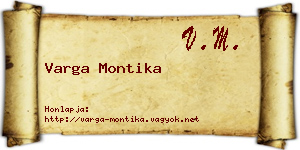 Varga Montika névjegykártya